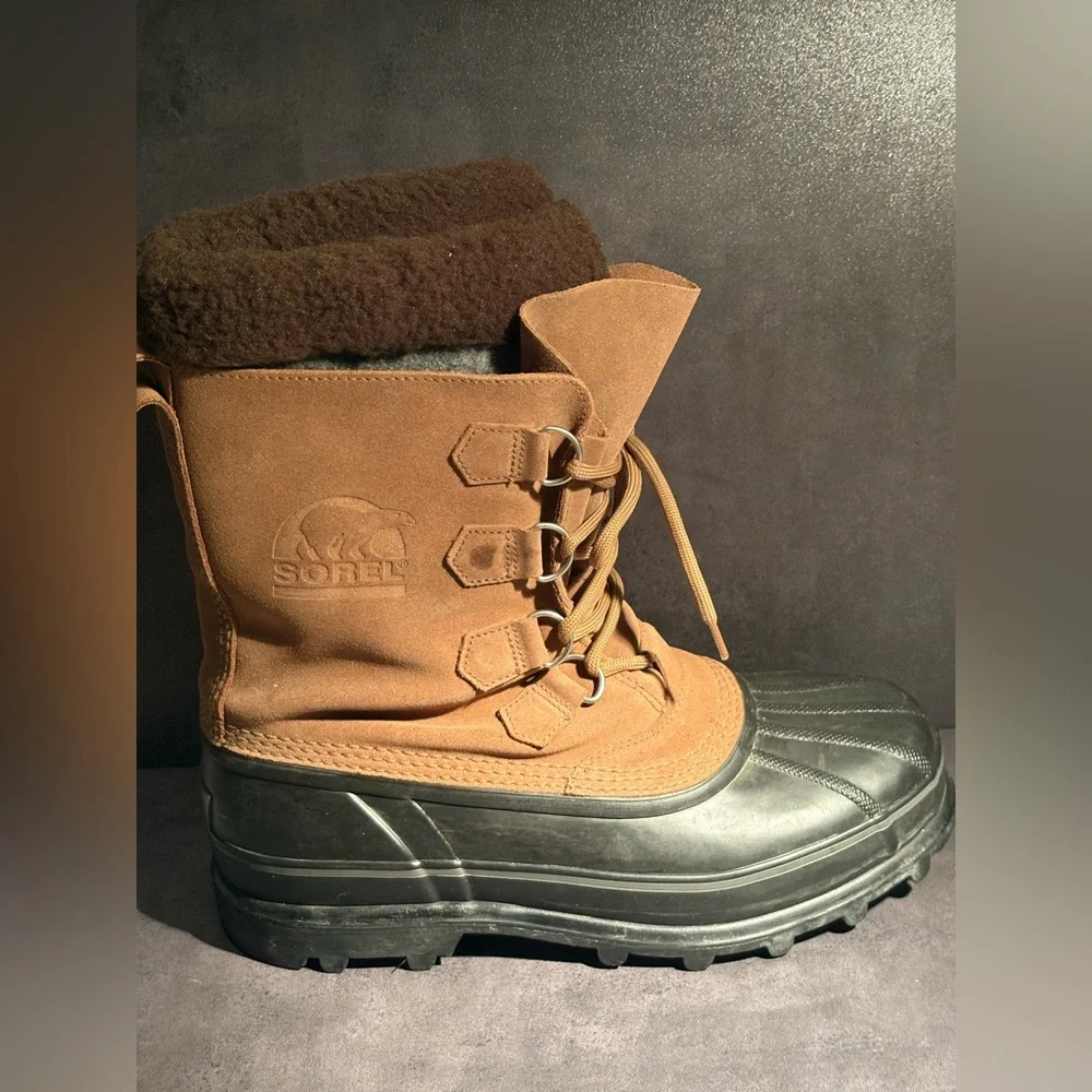 Sorel Tan and Black Winter Boots Size 10